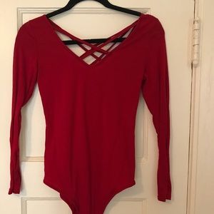 Red Strappy Body Suit